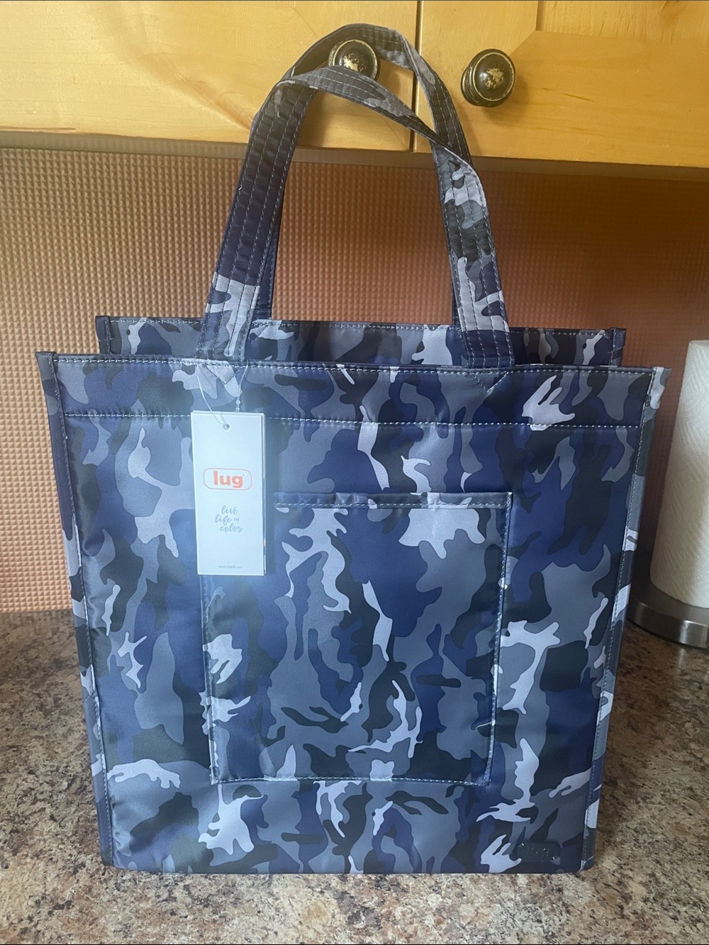 lug Blue Navy Camo Shoulder Tote